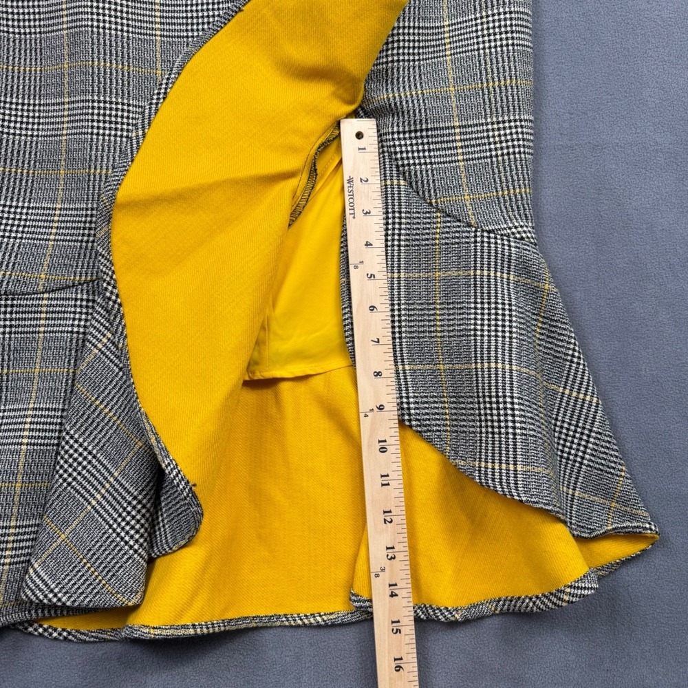 New York & Company Plaid Ruffle Mermaid Flare Skirt Grunge Y2K Academia Size 6 - Picture 11 of 13